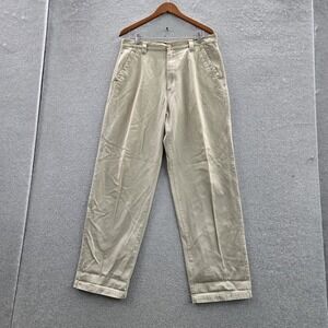 VINTAGE Anchor Blue Men Pants 34X32 Khaki Y2K Baggy Chino Straight 31" Inseam